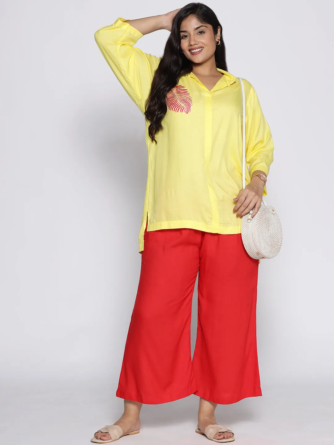 Red Rayon Culottes