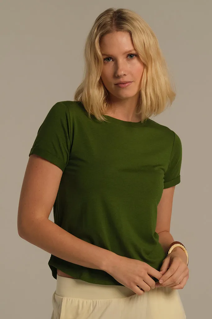 Shorter Bamboo Tee - Garden