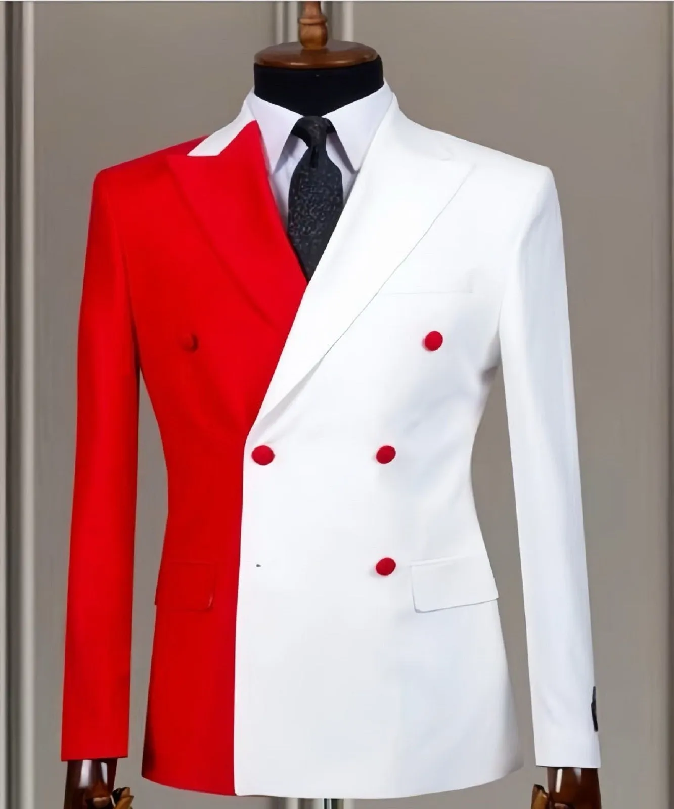 Striking Red and White Suit