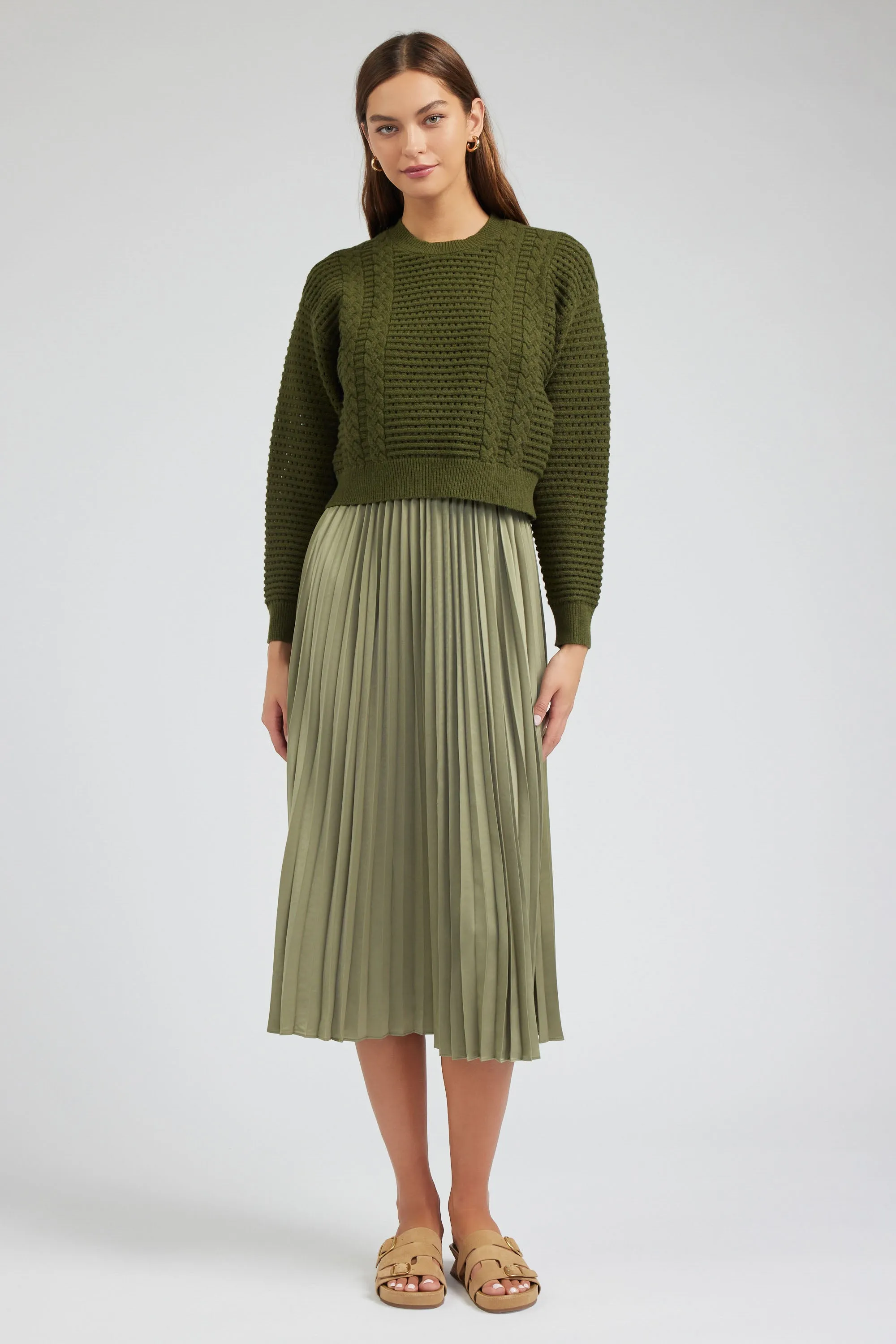 Sweater & Pleated Dress Set