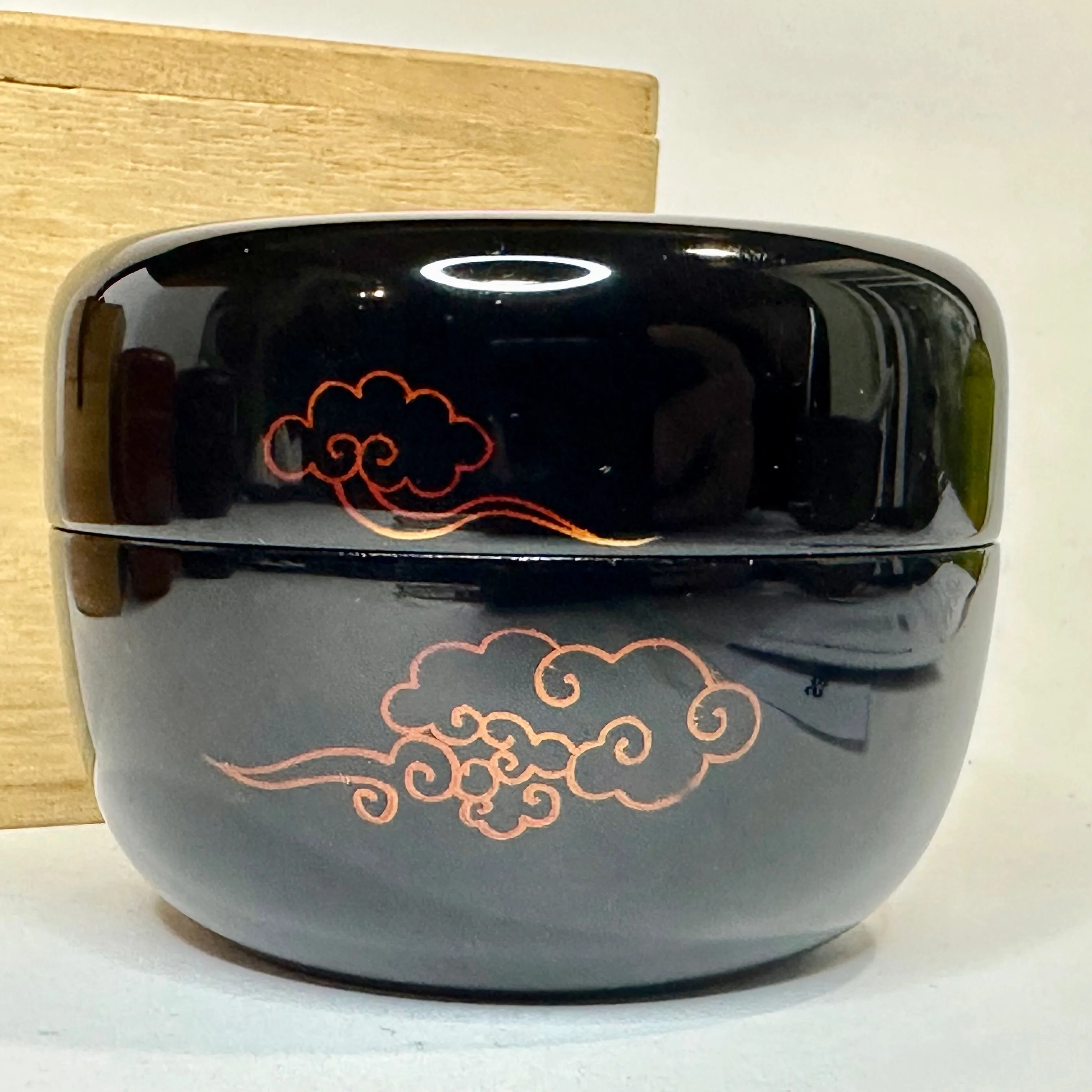 Vintage Japanese Tea Ceremony Natsume Phoenix w/ Kiri Box 2 3/4”